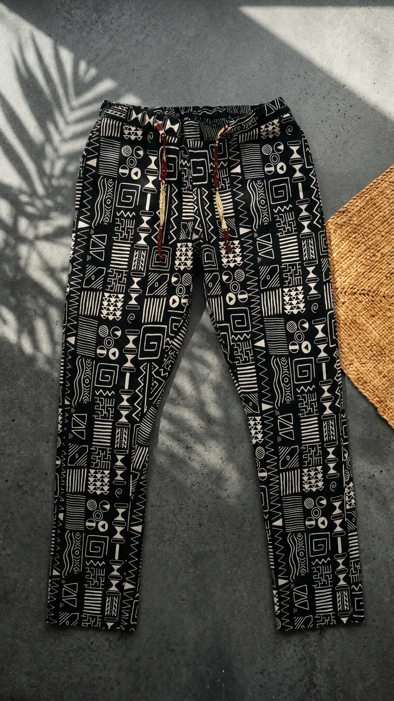 Adinkra Print Trousers