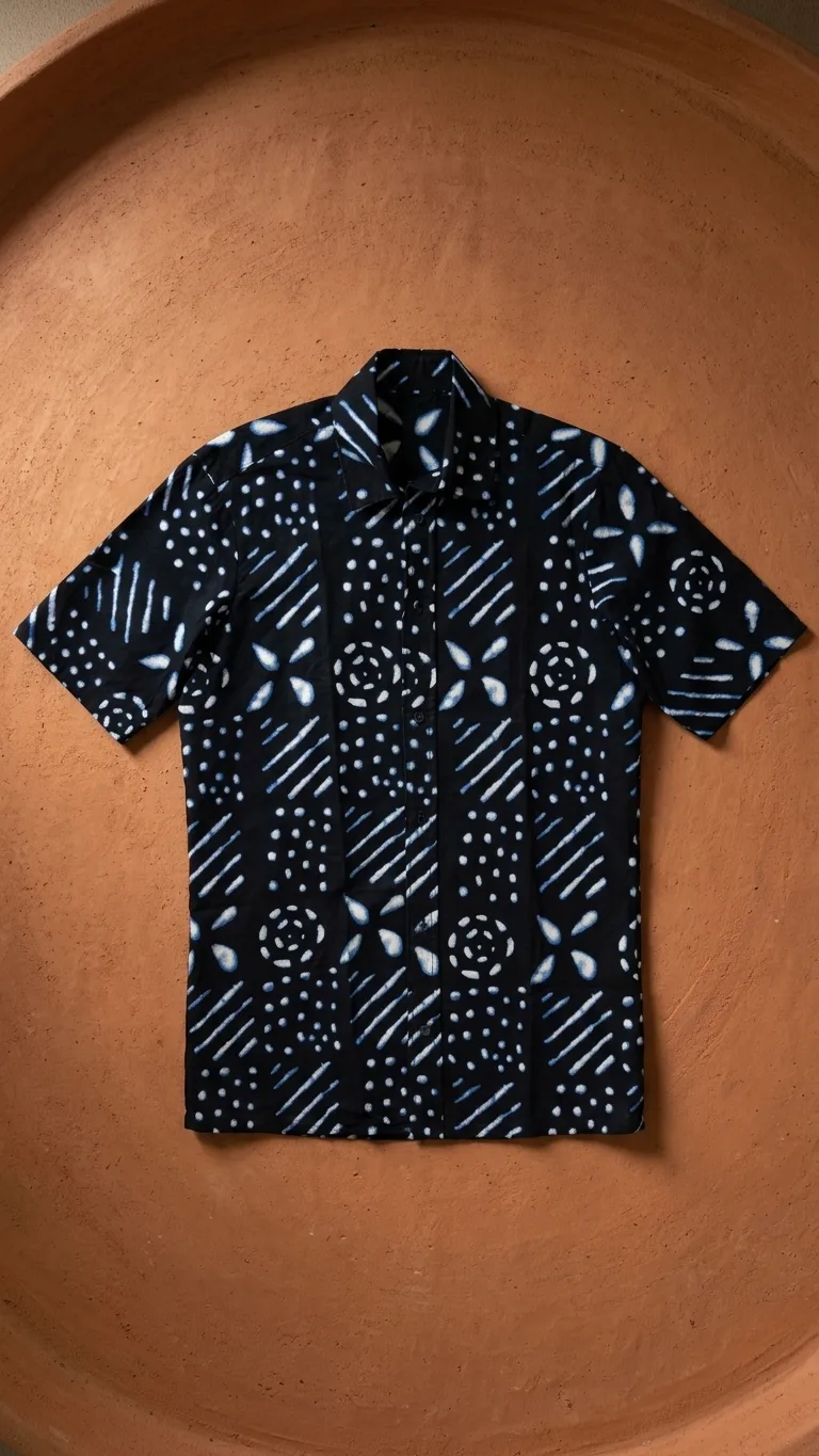 Navy Mudcloth Tee