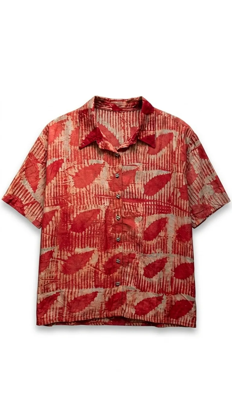 Red Leaf Adire Shirt